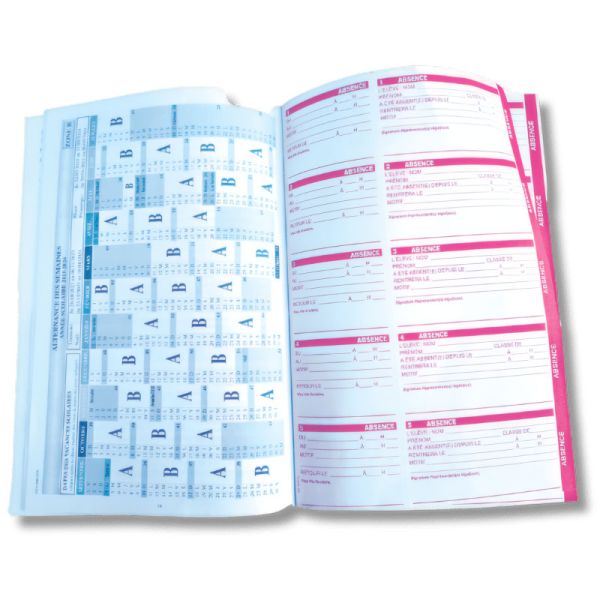 Carnet de correspondance ouvert