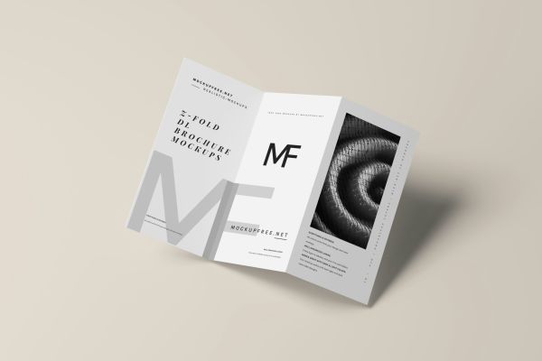 Dépliant flyer sur fond blanc